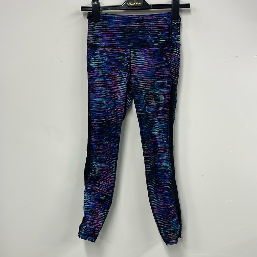 Athleta blue purple pink leggings tights xs